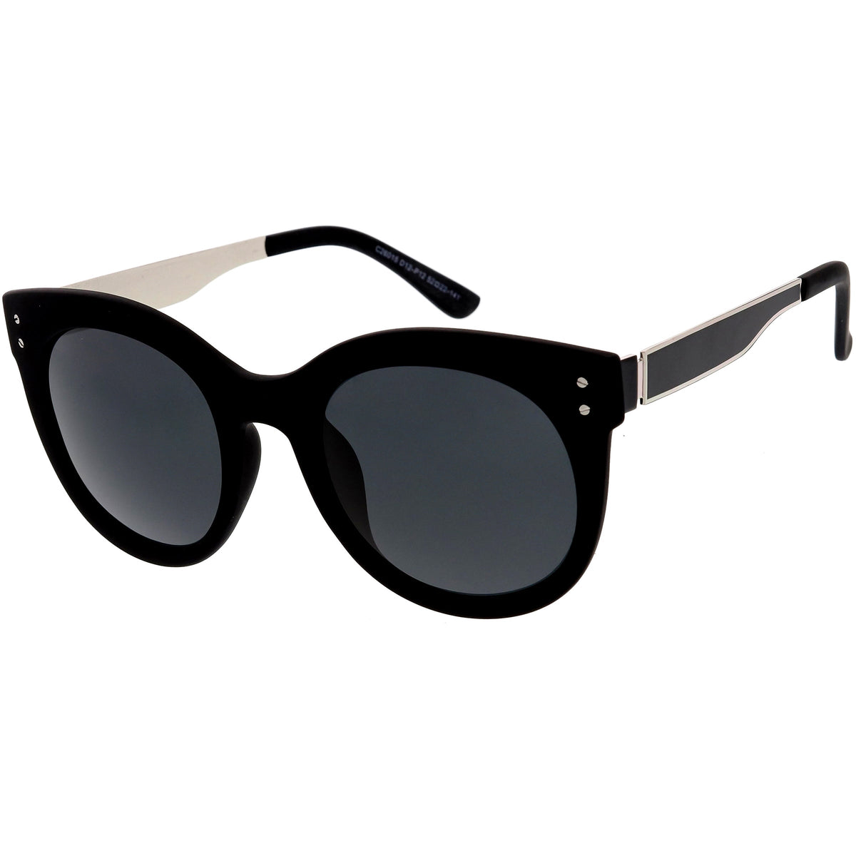 Women's Round Horned Rim Polarized Lens Sunglasses C893