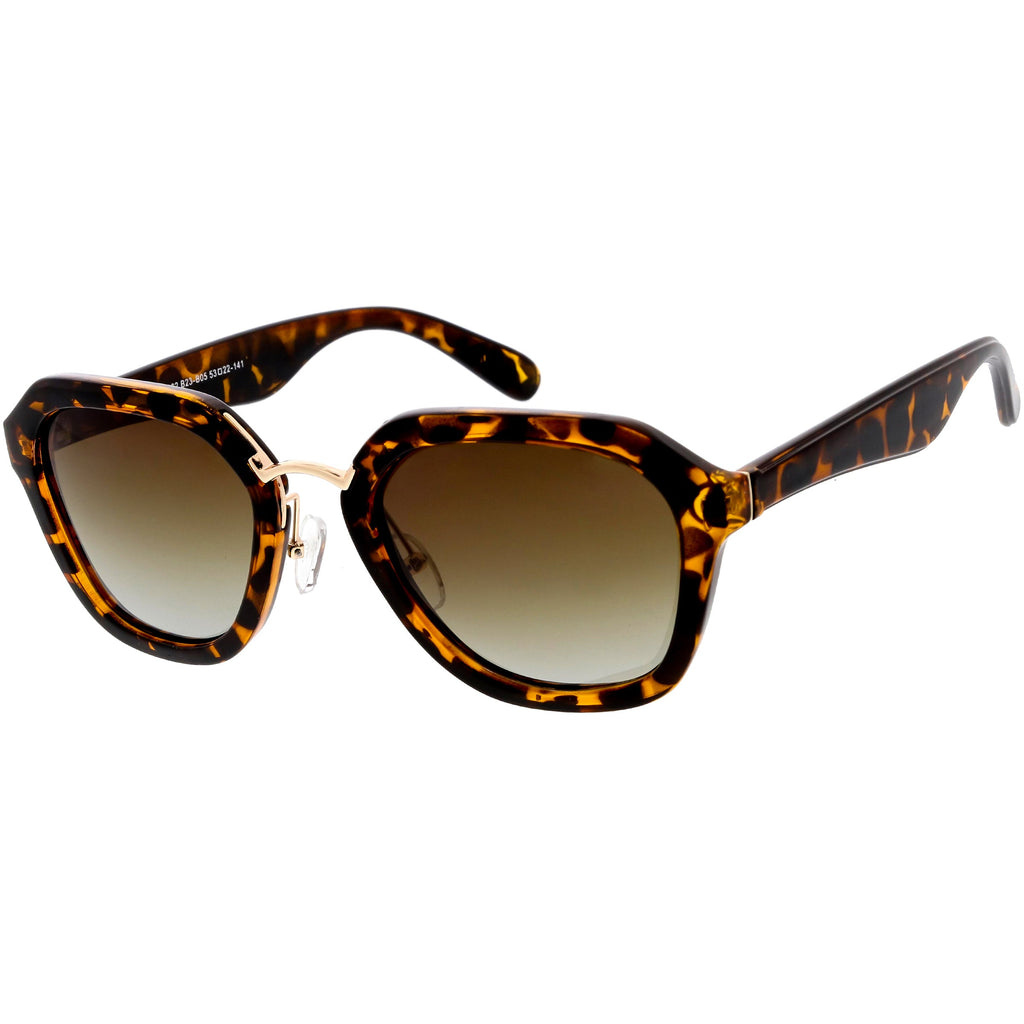Women's Oversize Designer Geometric Polarized Lens Sunglasses C895