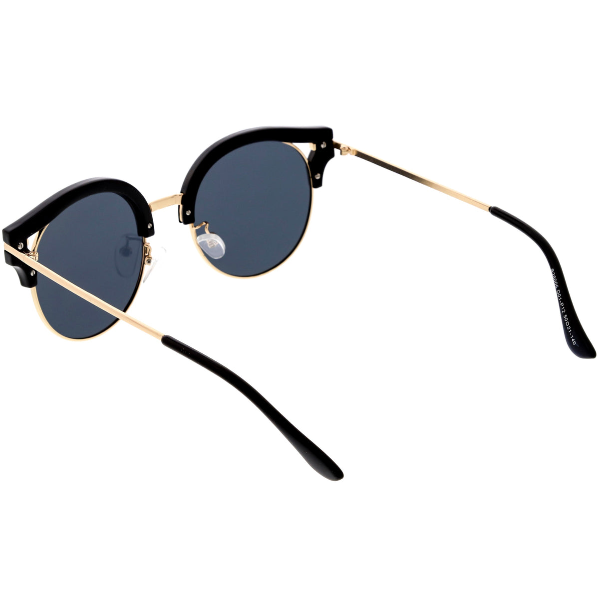 Round Metal Arms Polarized Flat Lens Cat Eye Sunglasses C896