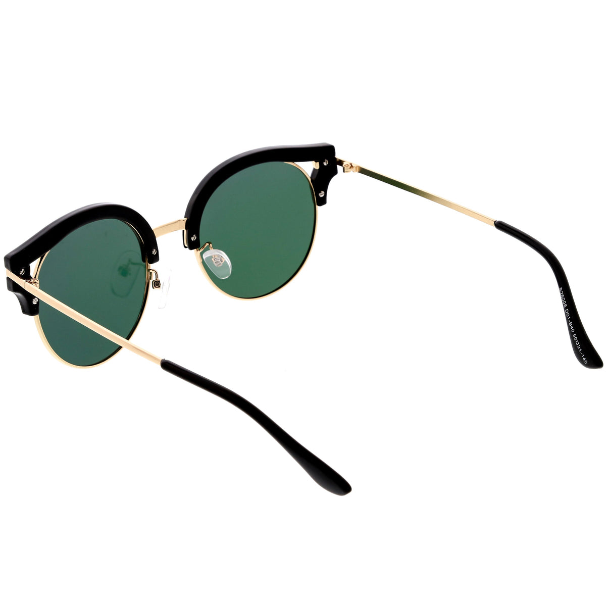 Round Metal Arms Polarized Flat Lens Cat Eye Sunglasses C896