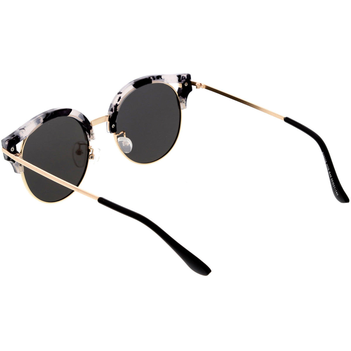 Round Metal Arms Polarized Flat Lens Cat Eye Sunglasses C896