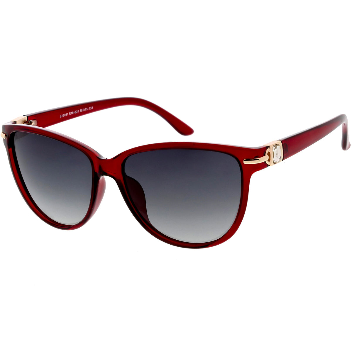 Rhinestone Accented Oversize Cat Eye Sunglasses Polarized Lens C901