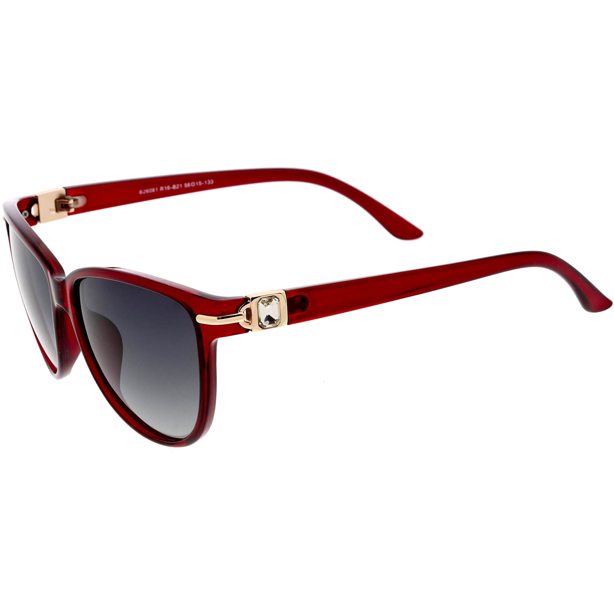 Rhinestone Accented Oversize Cat Eye Sunglasses Polarized Lens C901