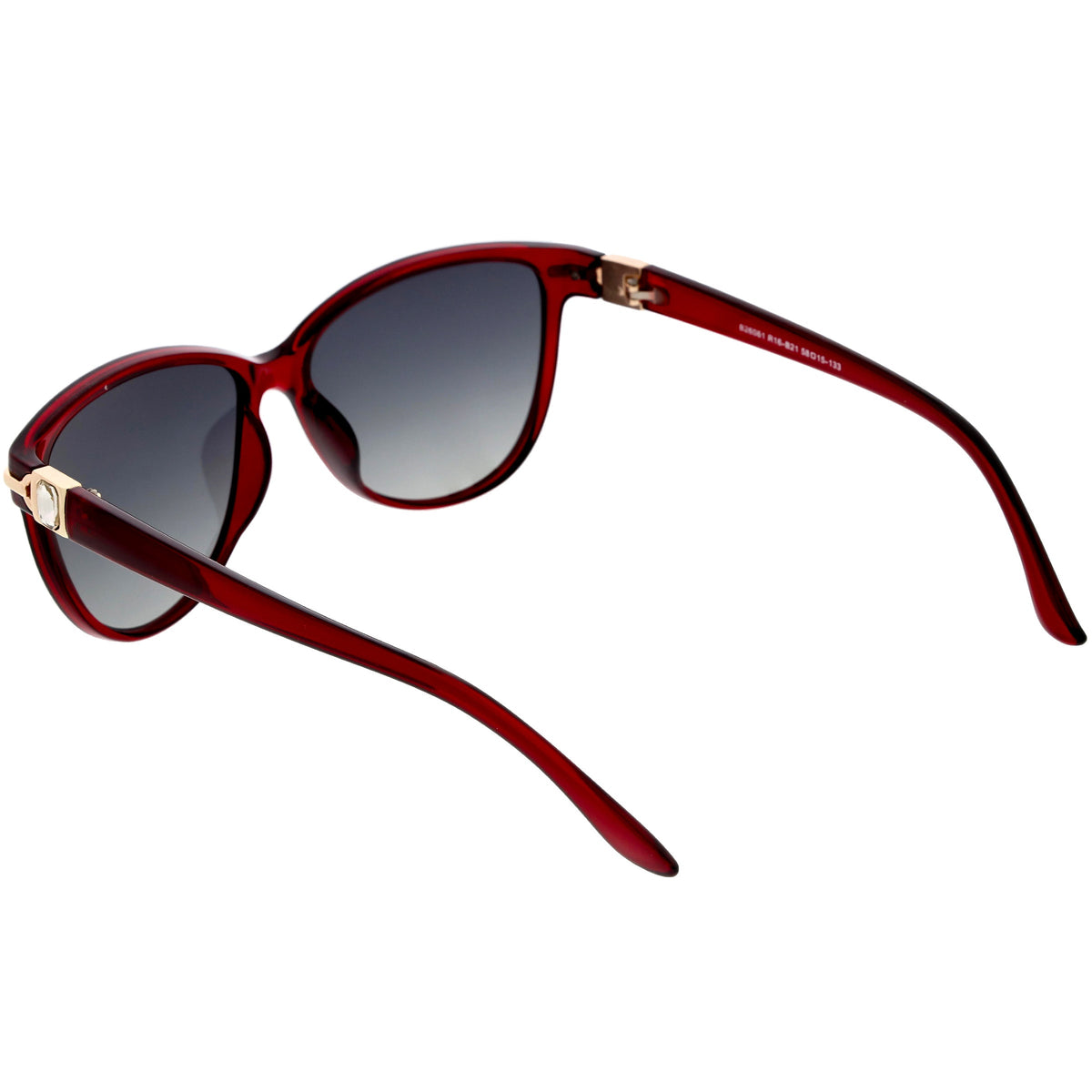 Rhinestone Accented Oversize Cat Eye Sunglasses Polarized Lens C901