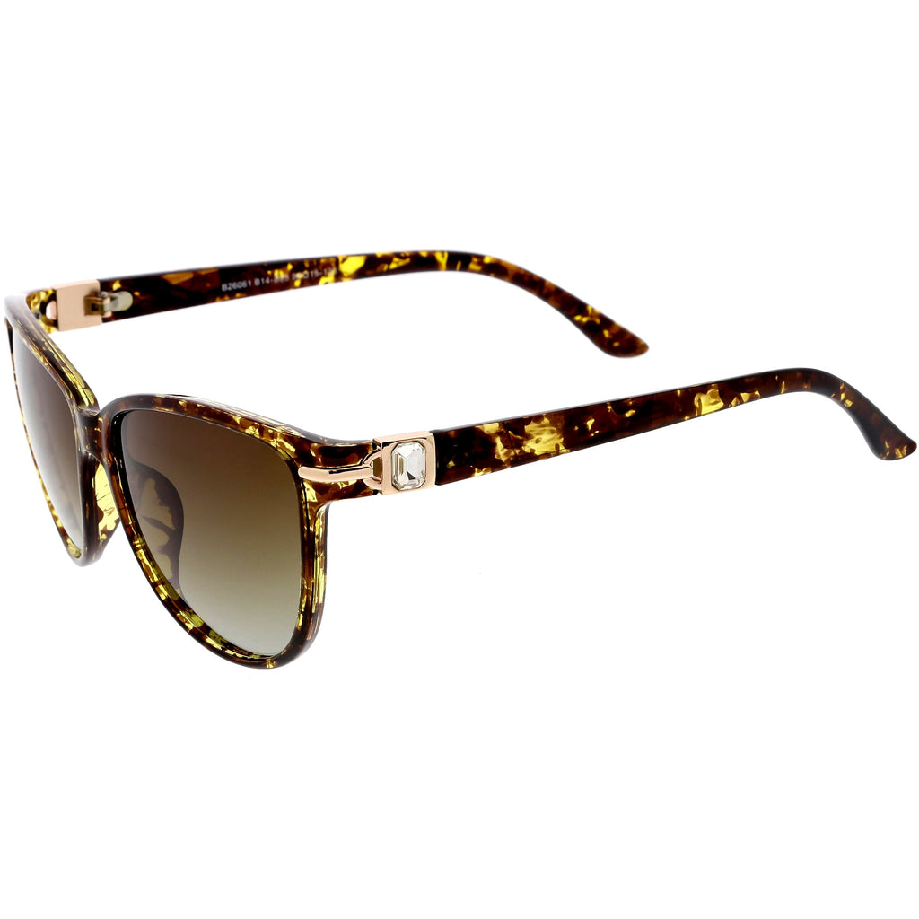 Rhinestone Accented Oversize Cat Eye Sunglasses Polarized Lens C901
