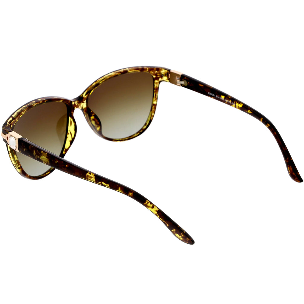 Rhinestone Accented Oversize Cat Eye Sunglasses Polarized Lens C901