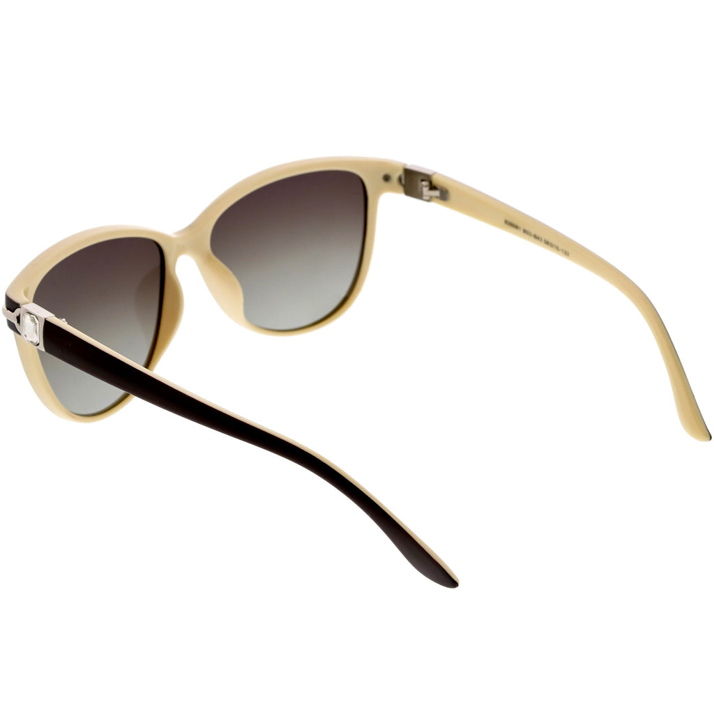 Rhinestone Accented Oversize Cat Eye Sunglasses Polarized Lens C901