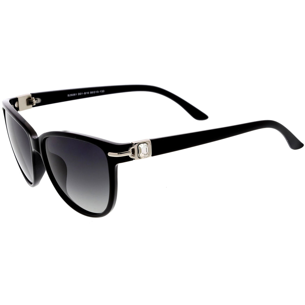 Rhinestone Accented Oversize Cat Eye Sunglasses Polarized Lens C901