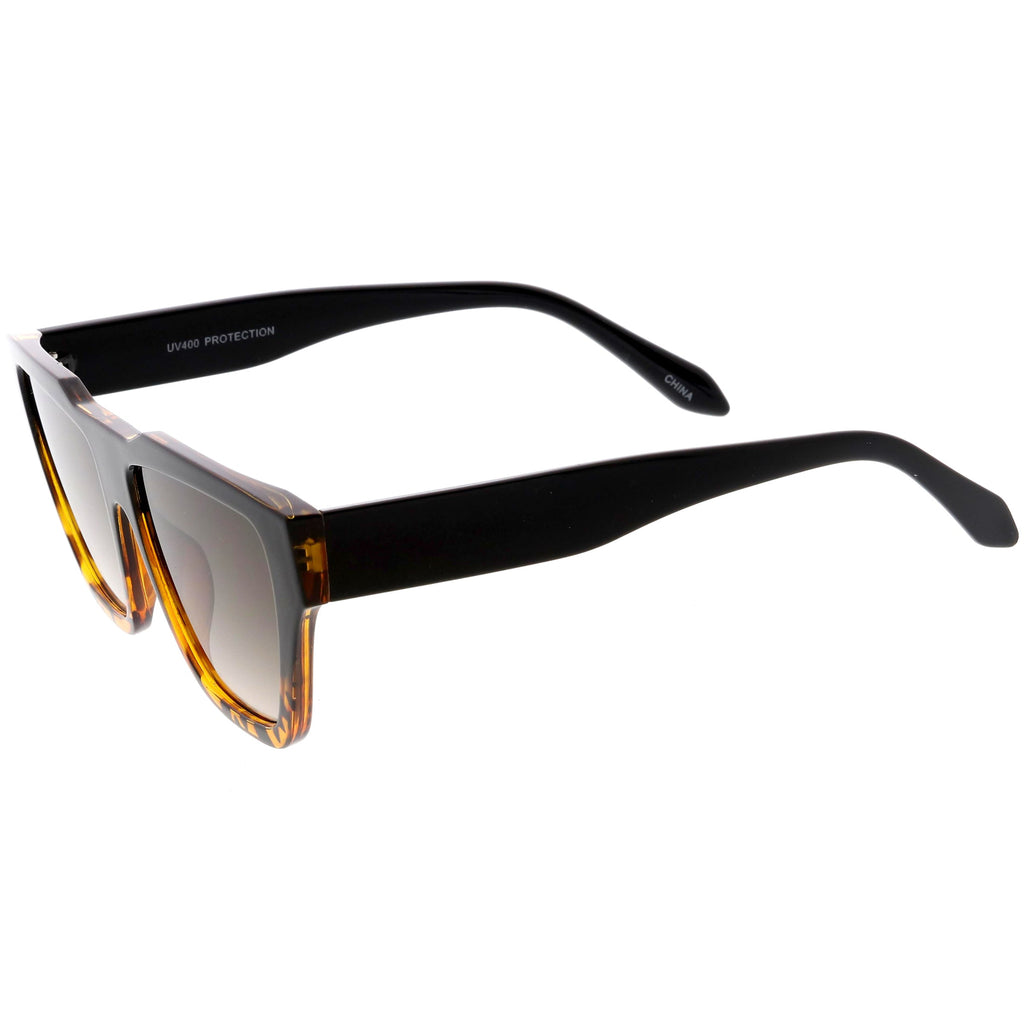 Retro Modern Horned Rim Flat Top Square Aviator Sunglasses C920