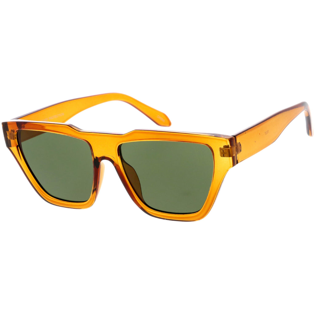 Retro Modern Horned Rim Flat Top Square Aviator Sunglasses C920