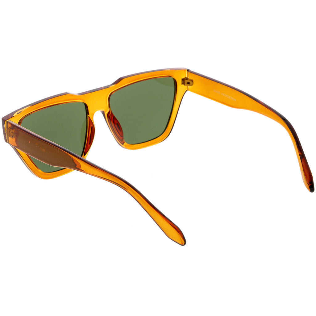 Retro Modern Horned Rim Flat Top Square Aviator Sunglasses C920