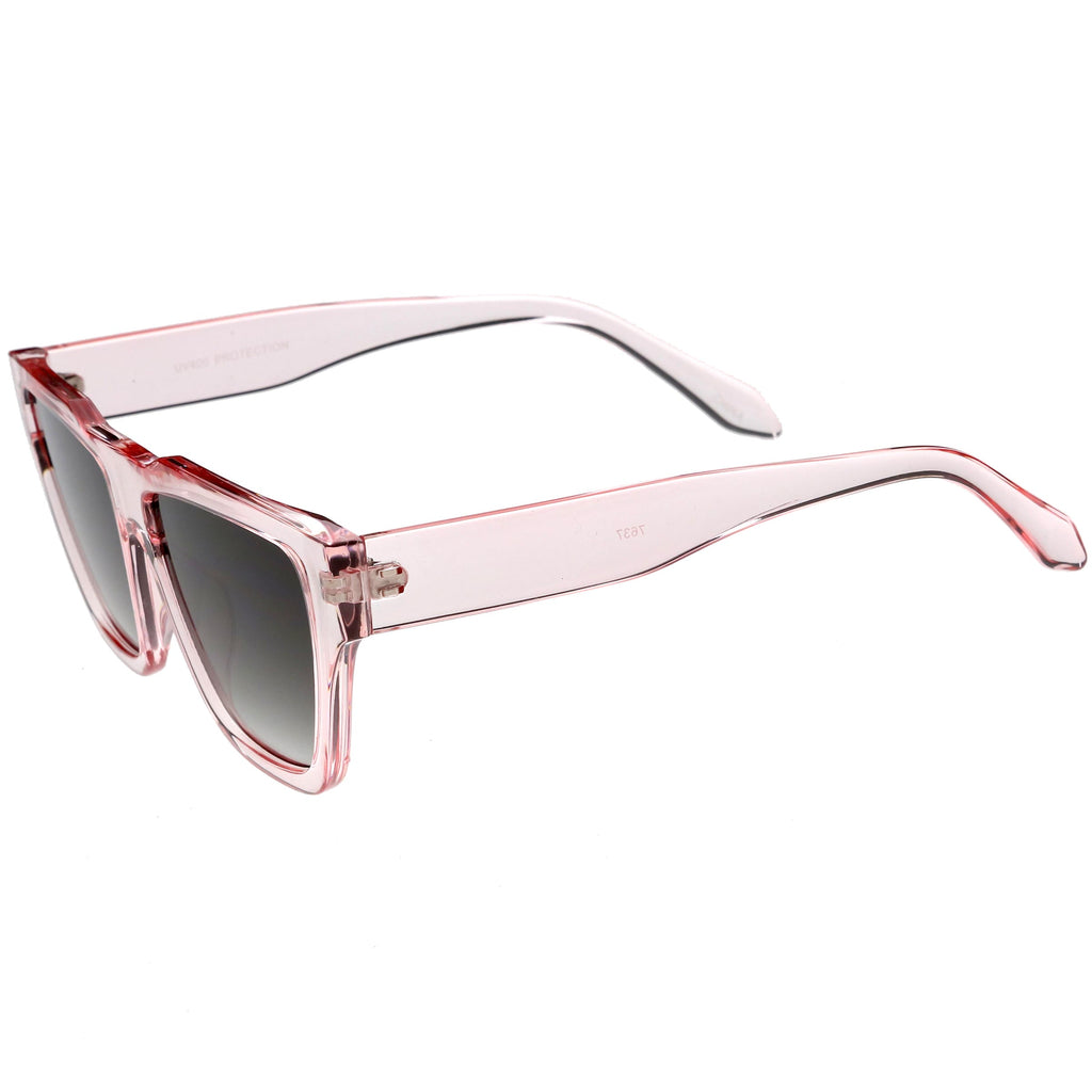 Retro Modern Horned Rim Flat Top Square Aviator Sunglasses C920
