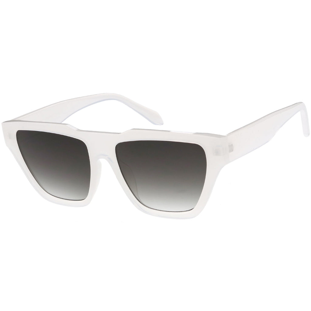 Retro Modern Horned Rim Flat Top Square Aviator Sunglasses C920