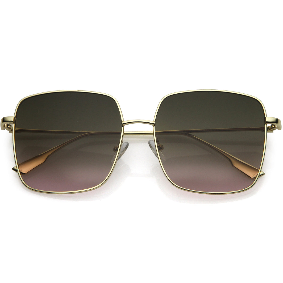 Oversize Women's Square Flat Lens Thin Metal Sunglasses C922