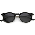 Classic Metal Arms Polarized Round Lens Horn Rimmed Sunglasses C924
