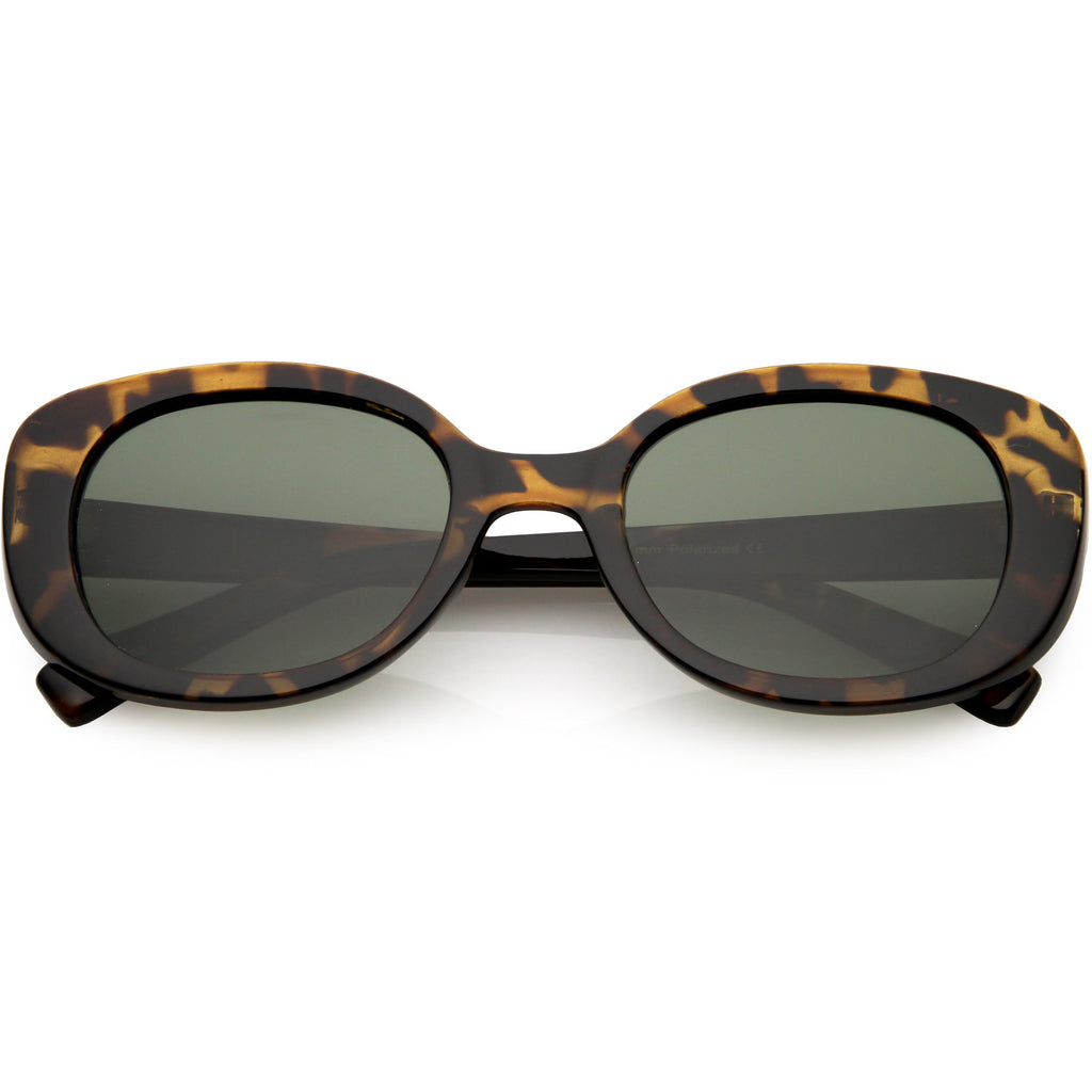 Retro Polarized Lens Wide Arms Oval Sunglasses C926