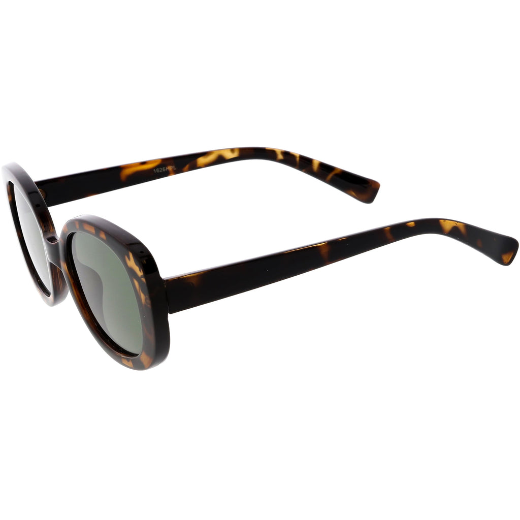Retro Polarized Lens Wide Arms Oval Sunglasses C926