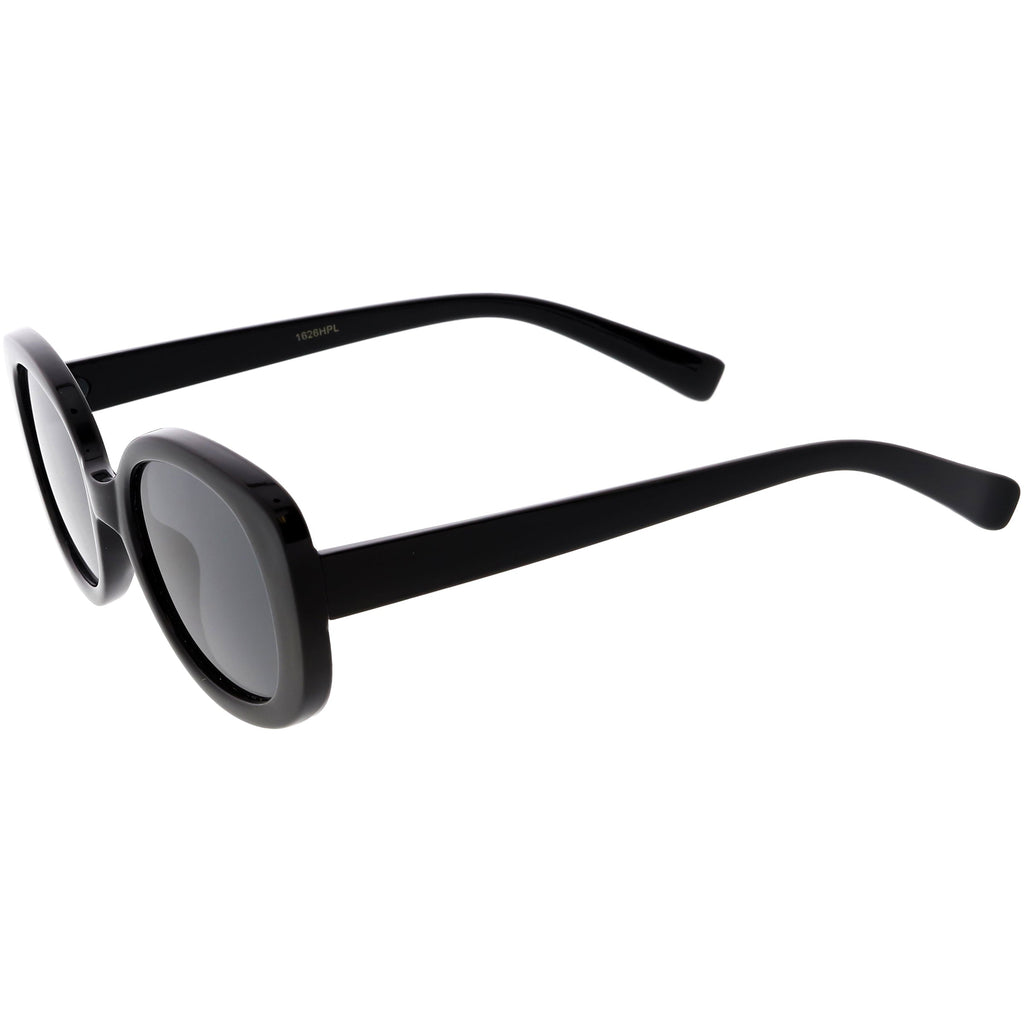 Retro Polarized Lens Wide Arms Oval Sunglasses C926