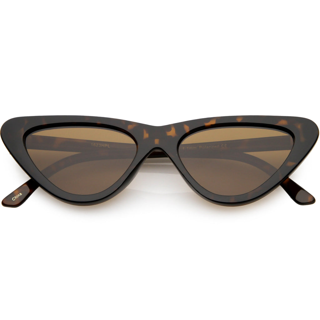 Polarized Neutral Colored Lens Small Thick Cat Eye Sunglasses C927