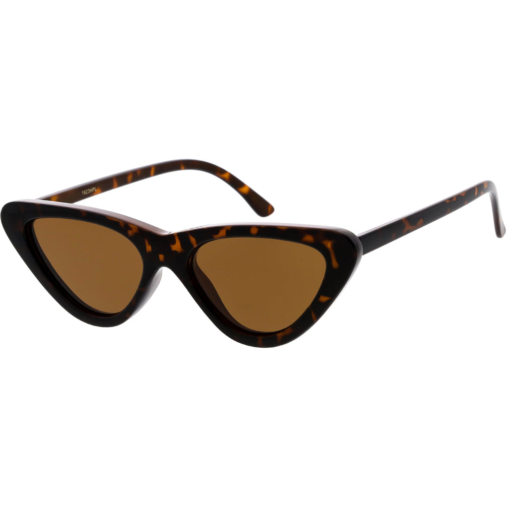 Polarized Neutral Colored Lens Small Thick Cat Eye Sunglasses C927