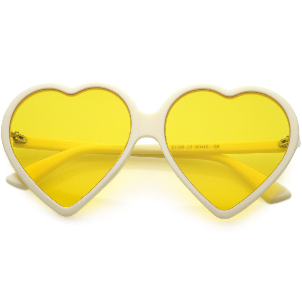 Women's Oversize Heart Shape Color Tone Sunglasses C931