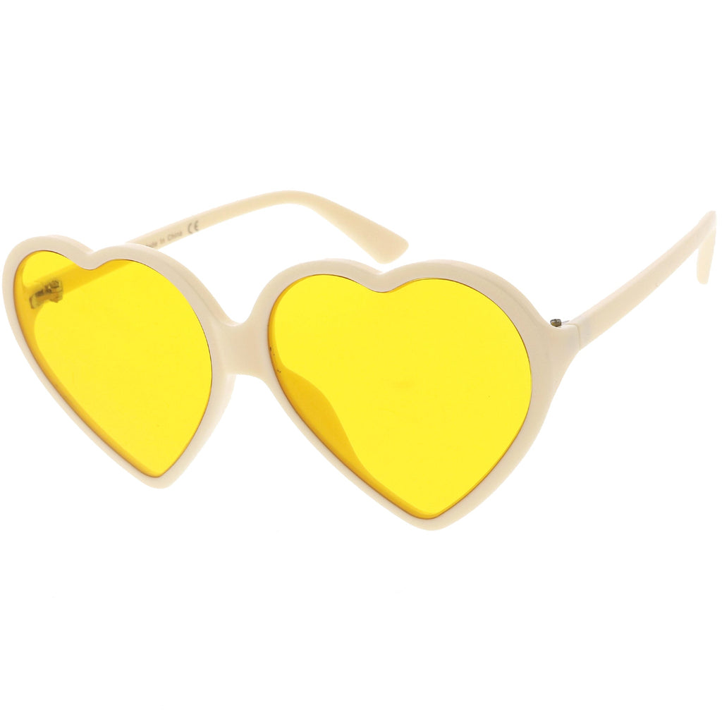 Women's Oversize Heart Shape Color Tone Sunglasses C931