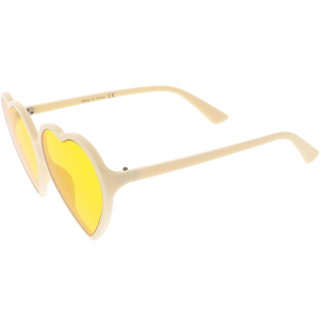 Women's Oversize Heart Shape Color Tone Sunglasses C931