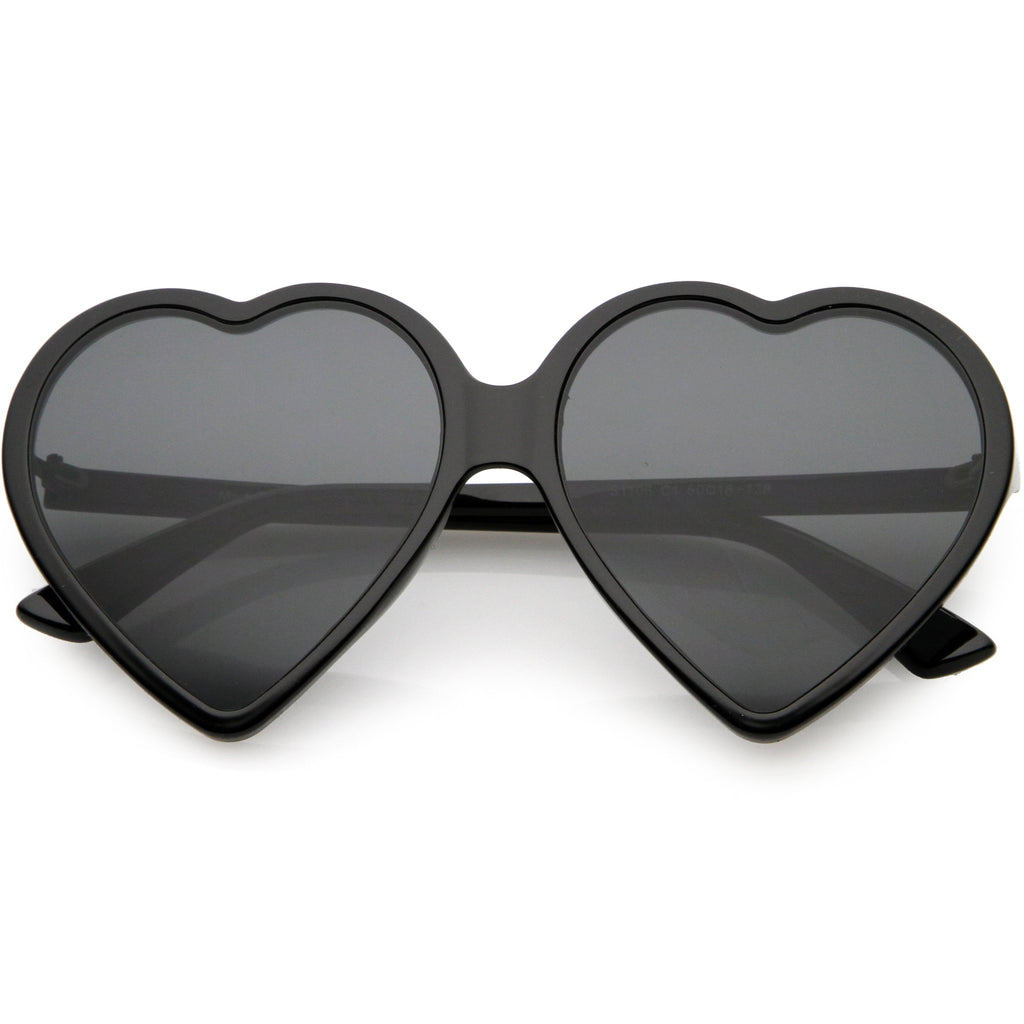 Women's Oversize Heart Shape Color Tone Sunglasses C931