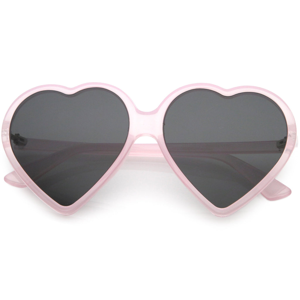 Women's Oversize Heart Shape Color Tone Sunglasses C931