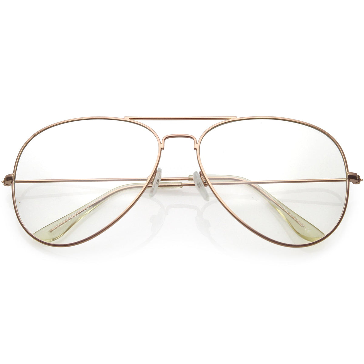 Retro Full Metal Aviator Dapper Clear Lenses Glasses