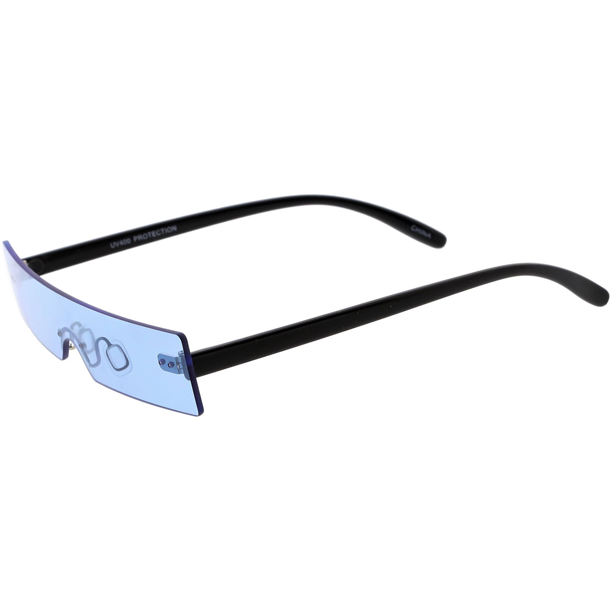 Retro 1990's Futuristic Eye Scanner Flat Color Tone Lens Sunglasses C950