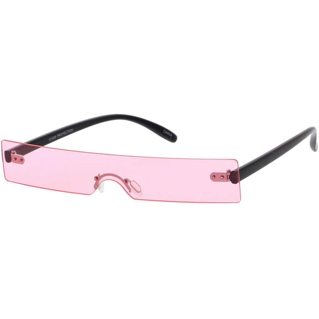 Retro 1990's Futuristic Eye Scanner Flat Color Tone Lens Sunglasses C950
