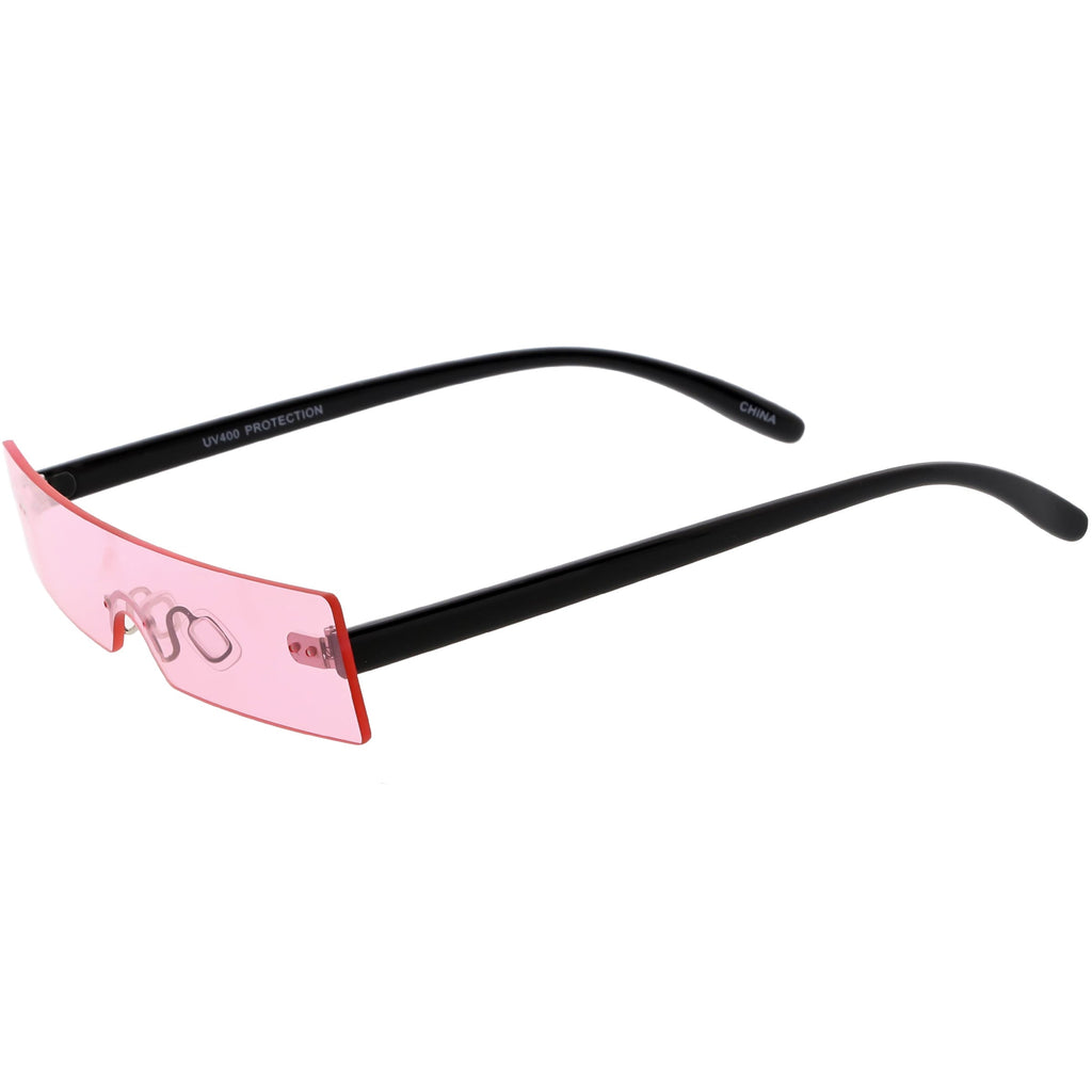 Retro 1990's Futuristic Eye Scanner Flat Color Tone Lens Sunglasses C950