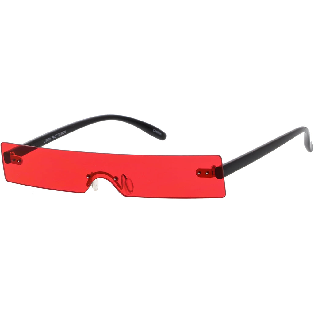 Retro 1990's Futuristic Eye Scanner Flat Color Tone Lens Sunglasses C950