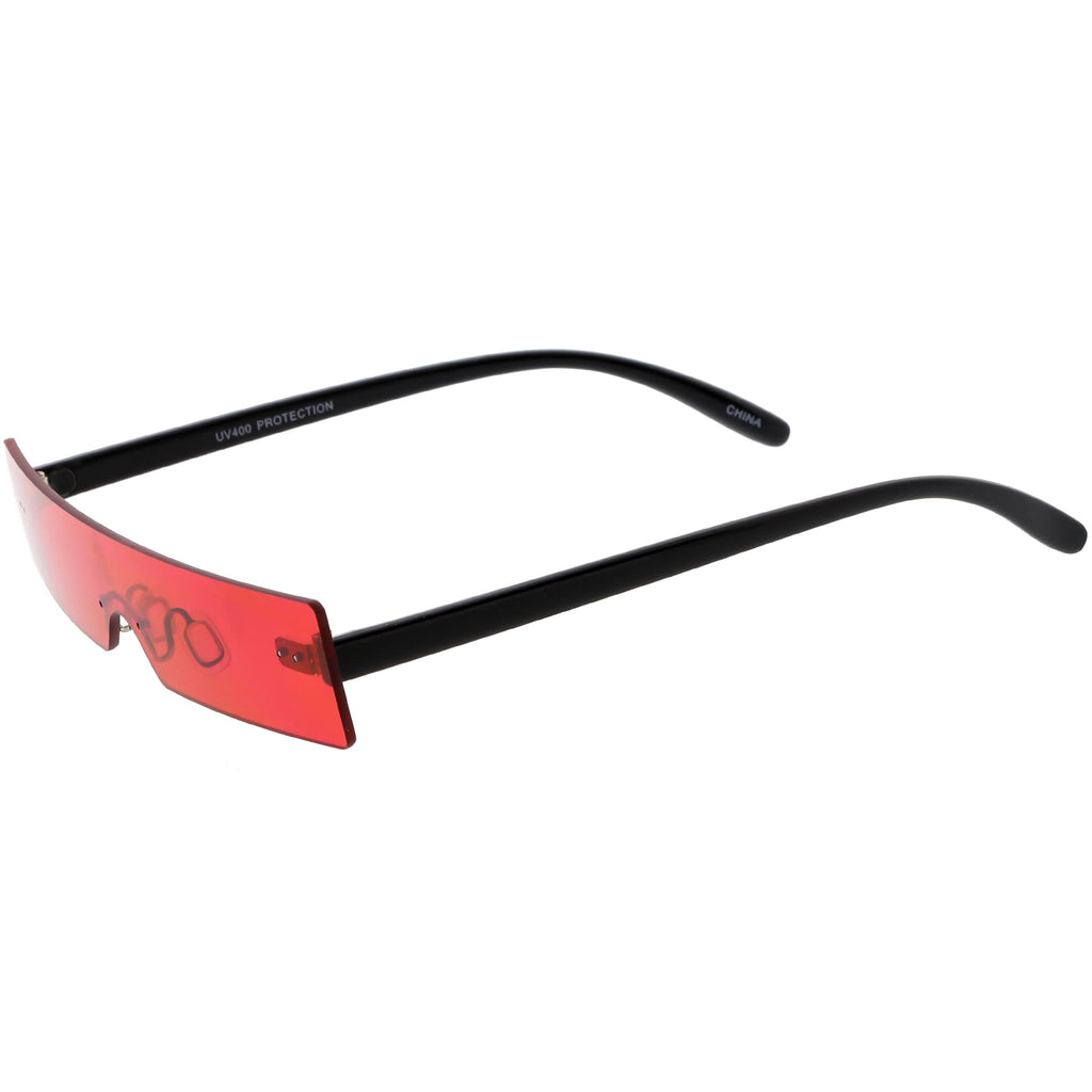 Retro 1990's Futuristic Eye Scanner Flat Color Tone Lens Sunglasses C950