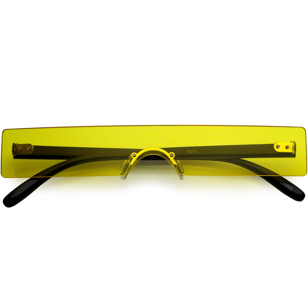 Retro 1990's Futuristic Eye Scanner Flat Color Tone Lens Sunglasses C950