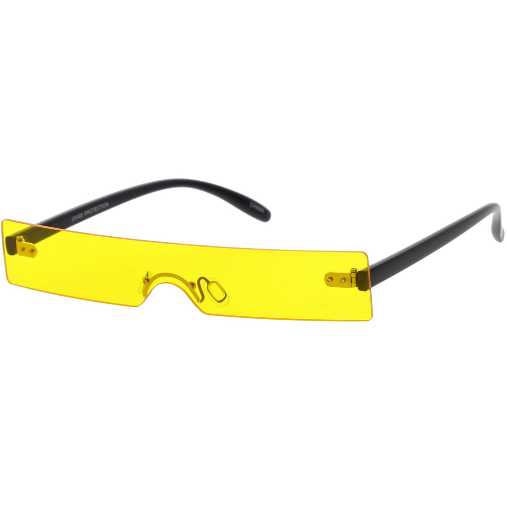 Retro 1990's Futuristic Eye Scanner Flat Color Tone Lens Sunglasses C950
