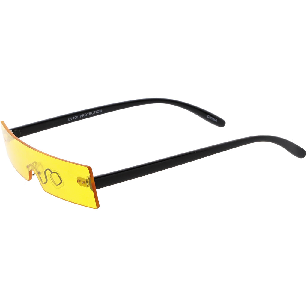 Retro 1990's Futuristic Eye Scanner Flat Color Tone Lens Sunglasses C950