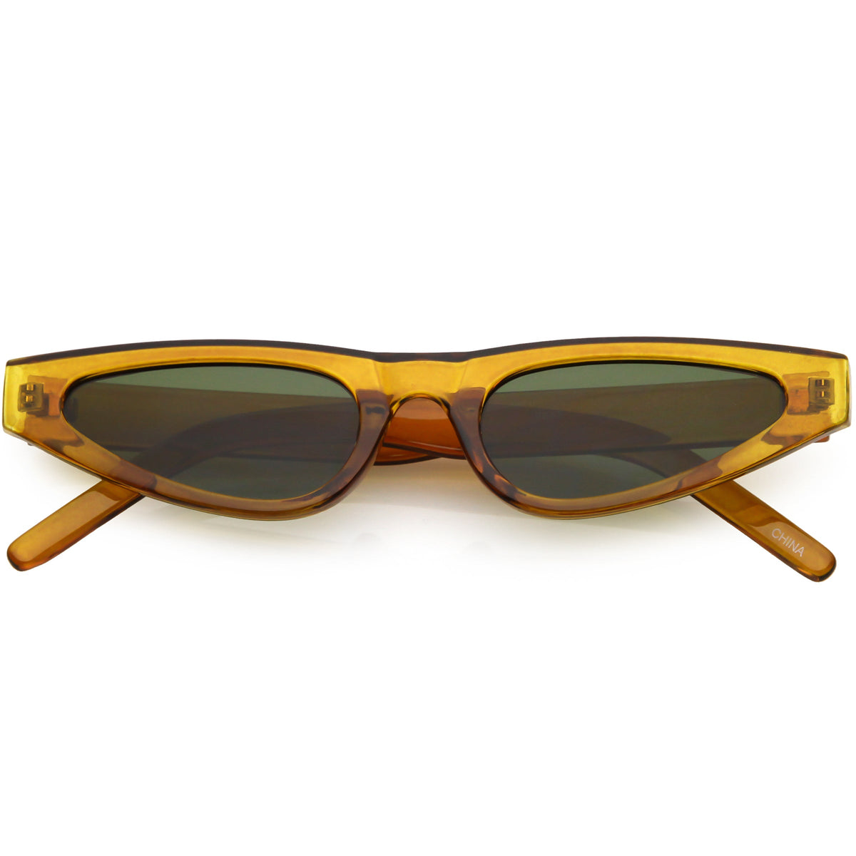 Women's Small Retro Angled Thick Frame Cat Eye Sunglasses C952