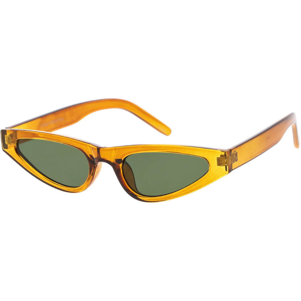 Women's Small Retro Angled Thick Frame Cat Eye Sunglasses C952