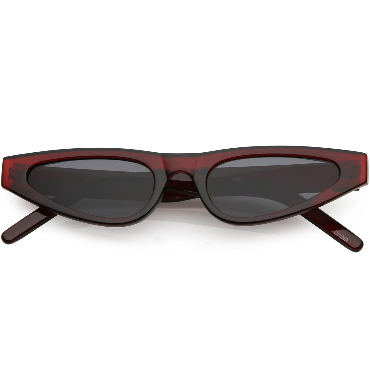 Women's Small Retro Angled Thick Frame Cat Eye Sunglasses C952