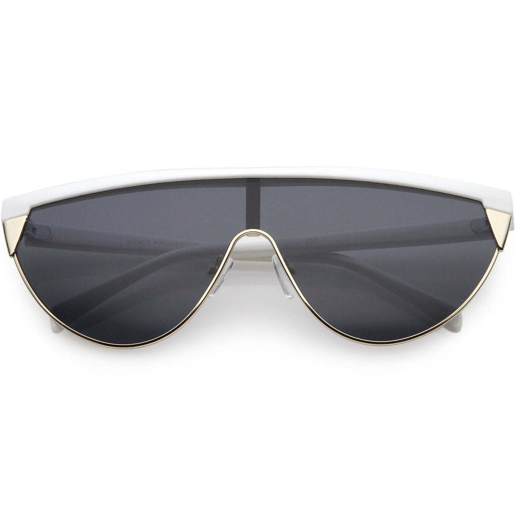 Retro Futuristic Flat Top Mono Shield Blade Sunglasses C953