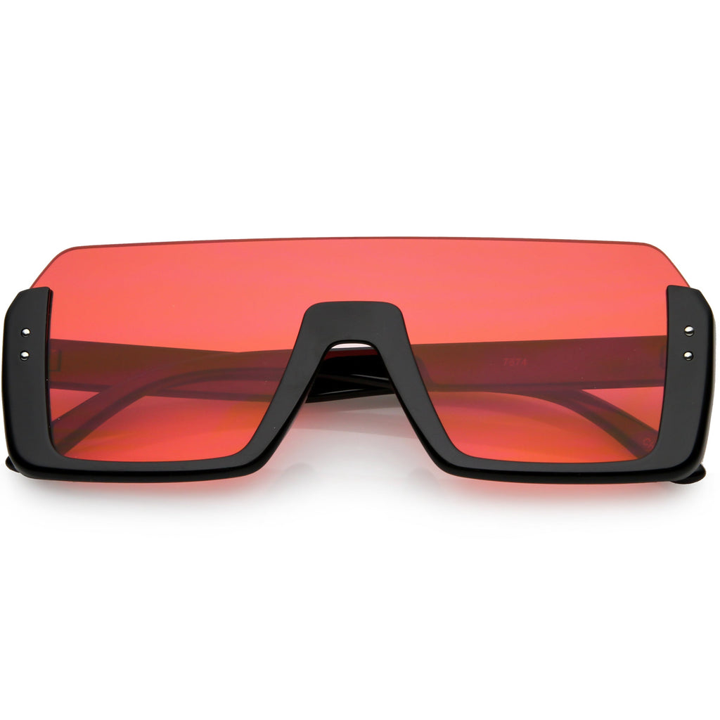 Retro Color Tone Mono Lens Shield In Color Lens Sunglasses C954