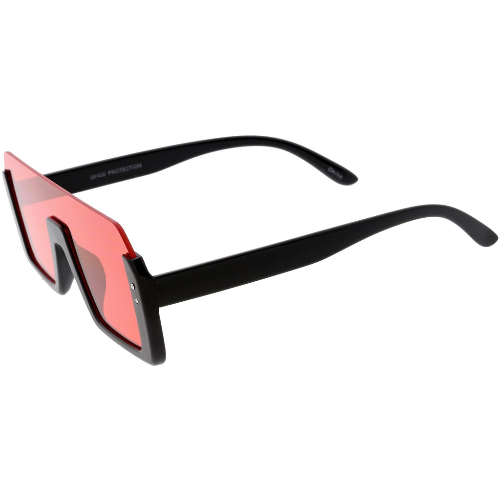 Retro Color Tone Mono Lens Shield In Color Lens Sunglasses C954