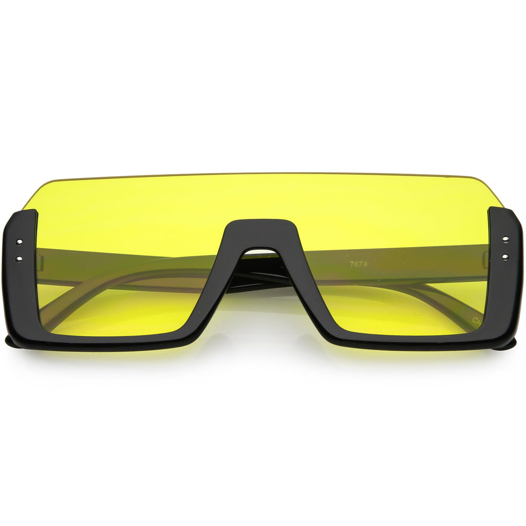 Retro Color Tone Mono Lens Shield In Color Lens Sunglasses C954