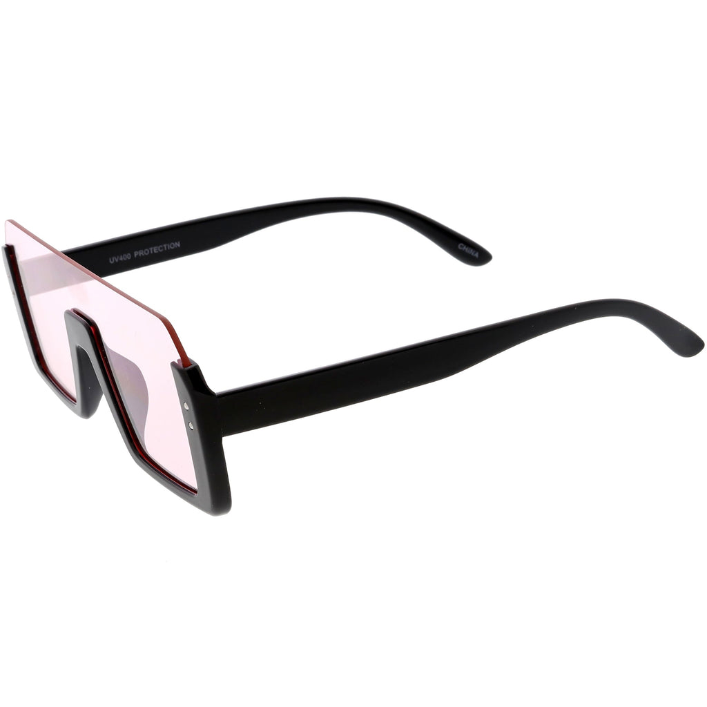 Retro Color Tone Mono Lens Shield In Color Lens Sunglasses C954