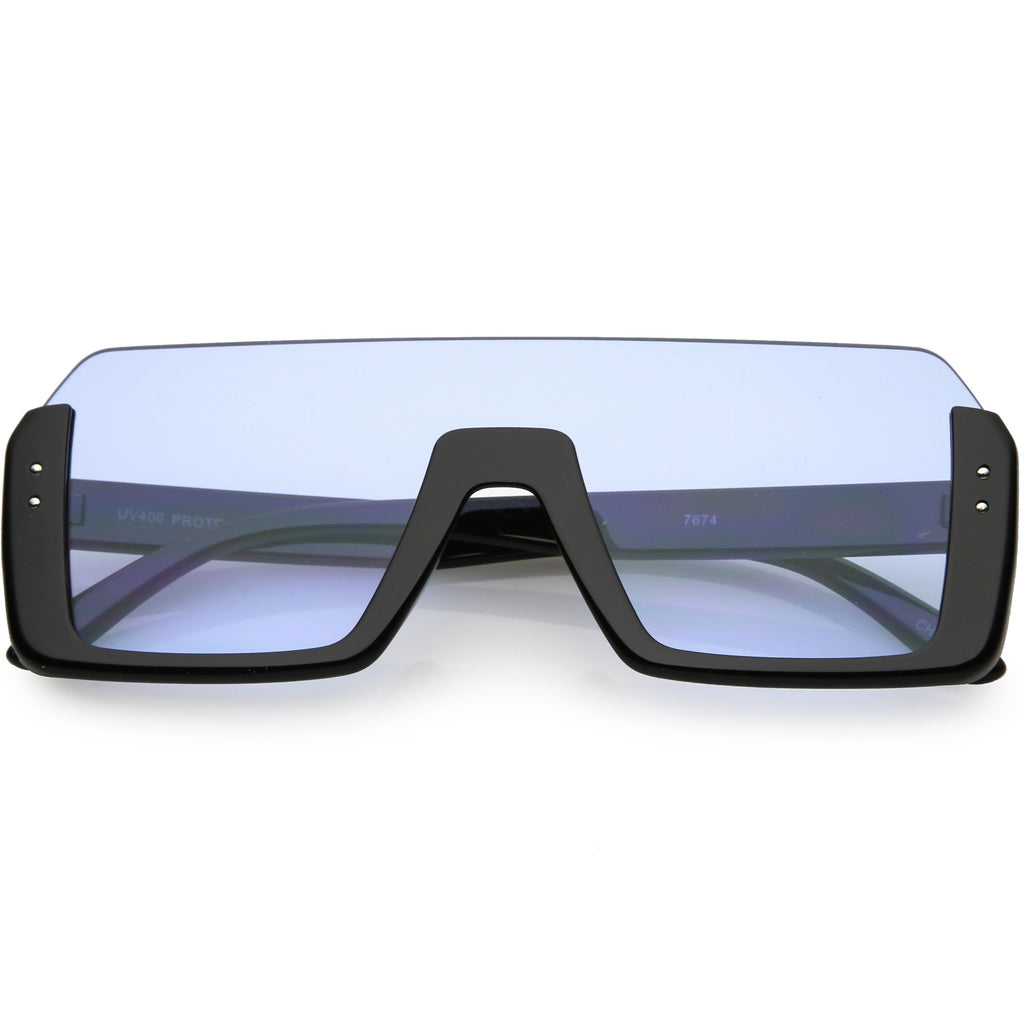 Retro Color Tone Mono Lens Shield In Color Lens Sunglasses C954