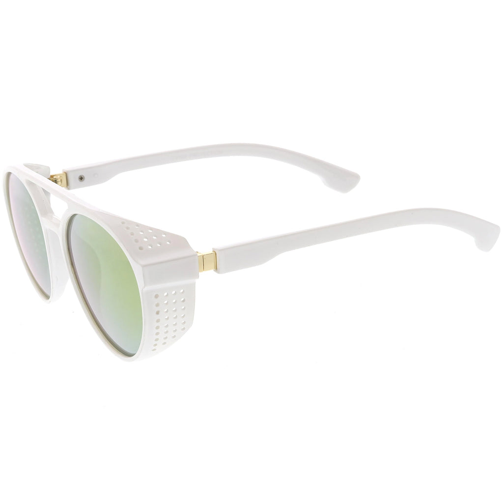 Retro Steampunk Side Vented Mirrored Lens Goggle Sunglasses C955