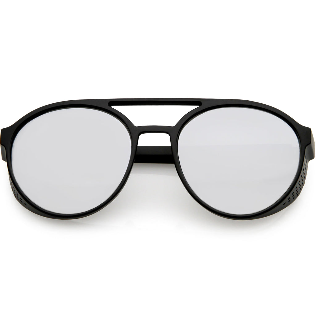 Retro Steampunk Side Vented Mirrored Lens Goggle Sunglasses C955