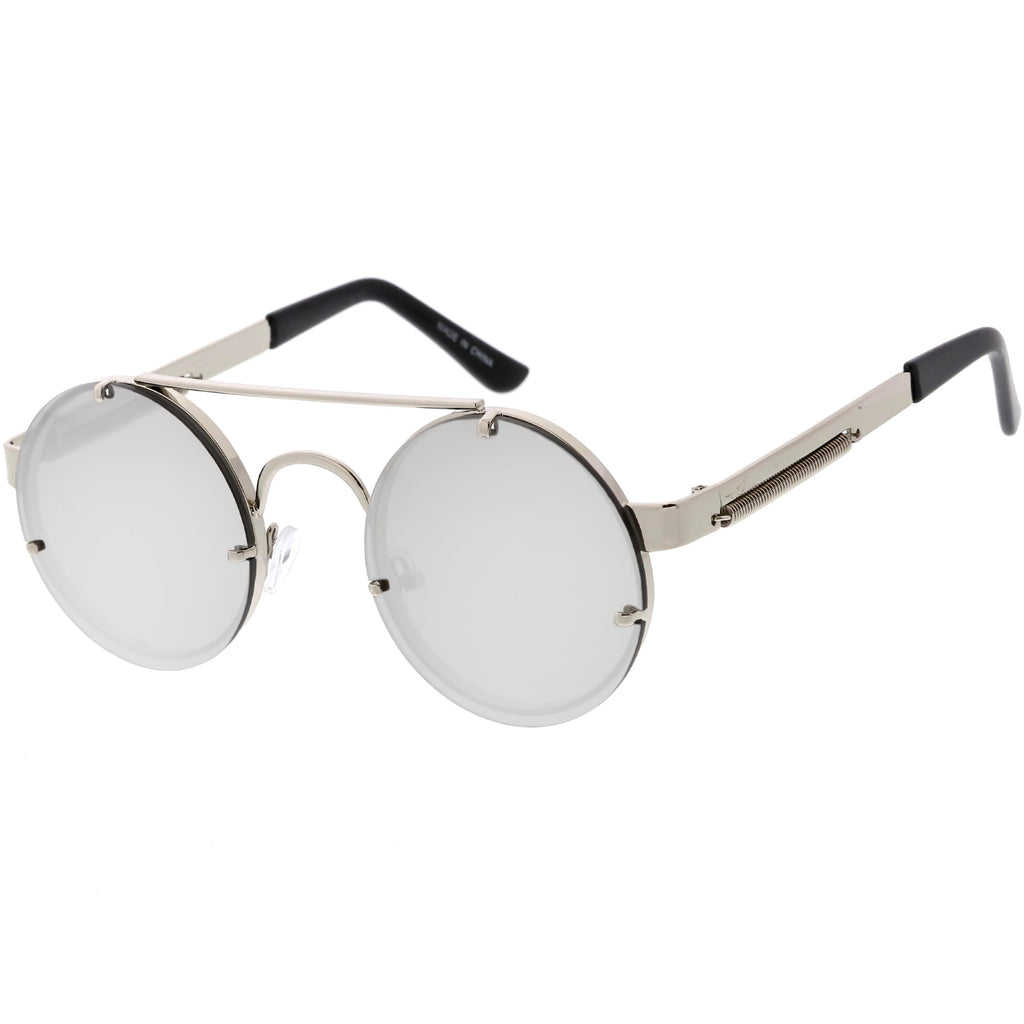 Retro Modern Steampunk Round Spring Temple Sunglasses C957